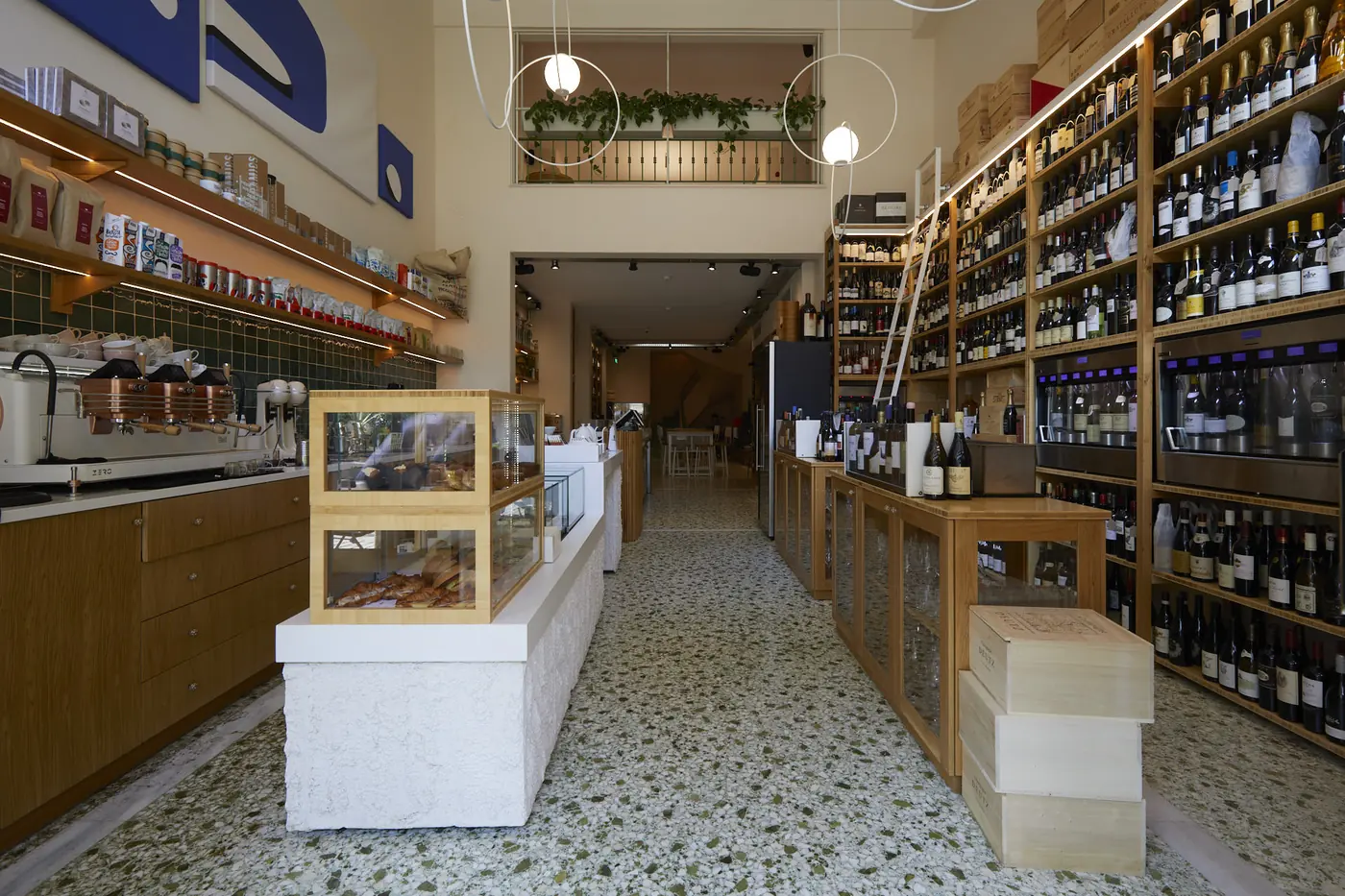 Warehouse Assemblage: The shop with its wine shelves